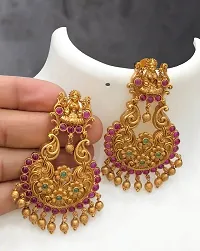Chigold Gold Plated Antique Luxmi Chandbali Earrings for Women and Girls-thumb3