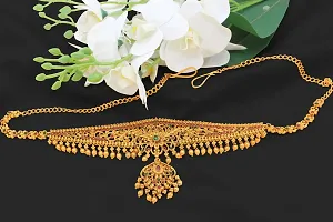 Chigold Gold-Plated Stone Studded Golden Drop Kamarband Belly-Chain Tagdi for Women-thumb3