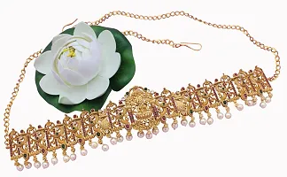 Chigold Gold-Plated moti Studded White drop Kamarband Belly-Chain Tagdi for Women-thumb3