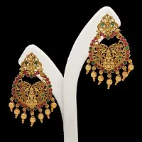 Chigold Gold Plated Antique Luxmi Chandbali Earrings for Women and Girls-thumb1