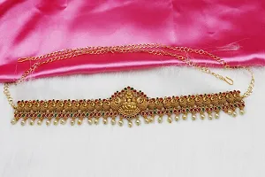 Chigold Gold-Plated moti Studded White Drop Kamarband Belly-Chain Tagdi for Women-thumb1