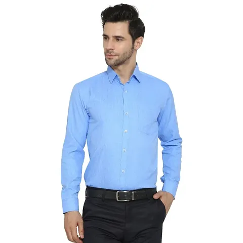 Trendy Solid Cotton Long Sleeve Shirts for Men