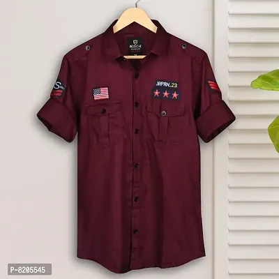 wine cargo Casual Shirts for Men-thumb0