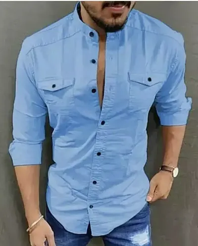 Stylish Regular Fit Solid Long Sleeves Casual Shirt for Men