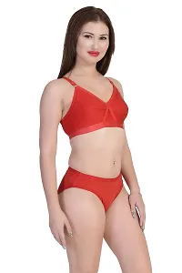 Achiever Latest Women's Cotton Bra and Panty Set | Beautiful Combo Maroon, Red Lingerie Set-thumb3