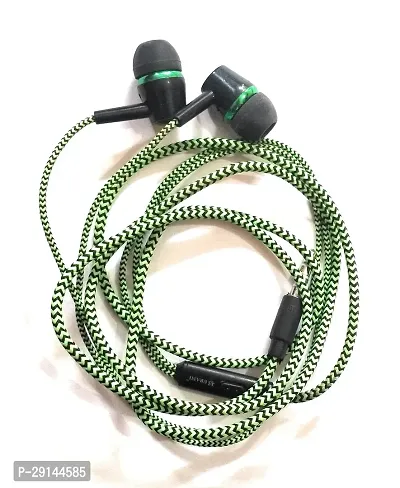 Stylish Green In-ear Wired Headphones With Microphone