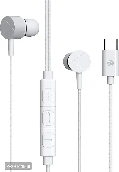 Stylish White In-ear Wired Headphones With Microphone-thumb0