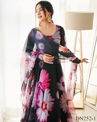 Classic Georgette Printed Gown with Dupatta for Women-thumb1