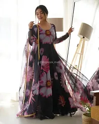 Classic Georgette Printed Gown with Dupatta for Women-thumb4