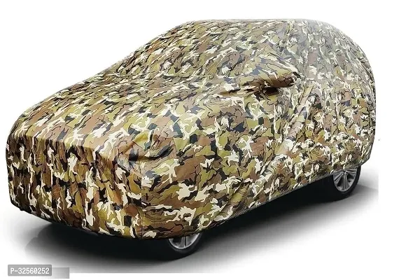 Skoda Fabia Waterproof Camouflage Military Green Jungle Print Car Body Cover 100% Waterproof, Durable -Triple Stitched Elastic Grip, Mirror Pocket, UV Resistant, Dustproof-thumb0