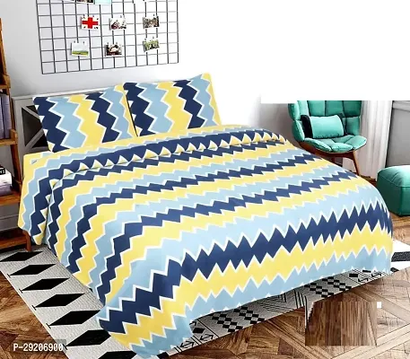 Comfortable Microfiber Printed Flat Bedsheet with Pillow Covers