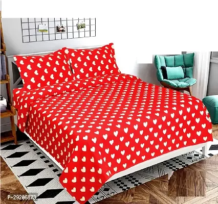 Comfortable Microfiber Printed Flat Bedsheet with Pillow Covers-thumb0