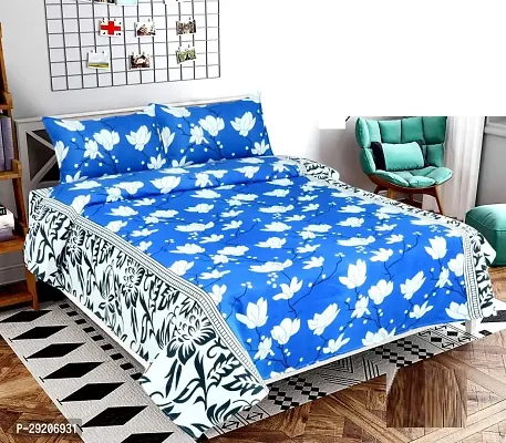 Comfortable Microfiber Printed Flat Bedsheet with Pillow Covers