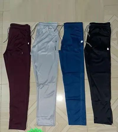 Stylish Acrylic Solid Trousers For Boys pack of 4