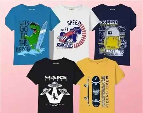 Stylish T-Shirt for Kids Pack of 5