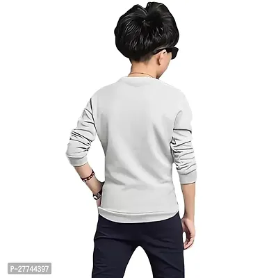 Stylish Grey Cotton Blend T-Shirt For Boy-thumb2