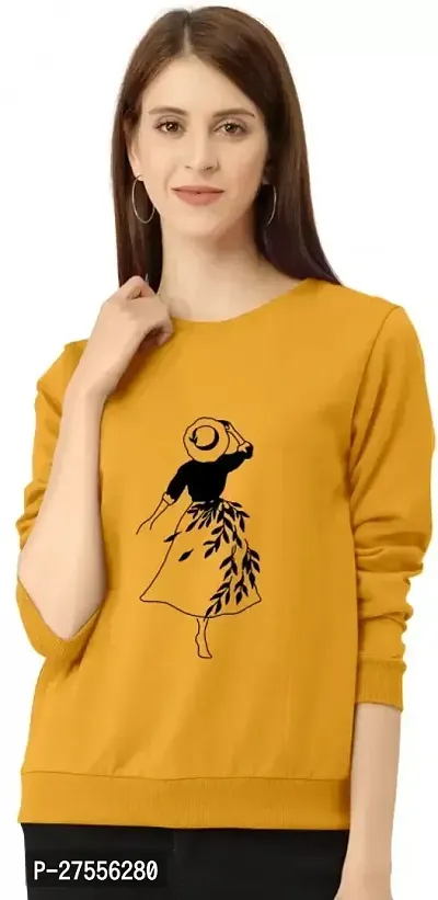 Elegant Yellow Cotton Lycra Printed T-Shirt For Women