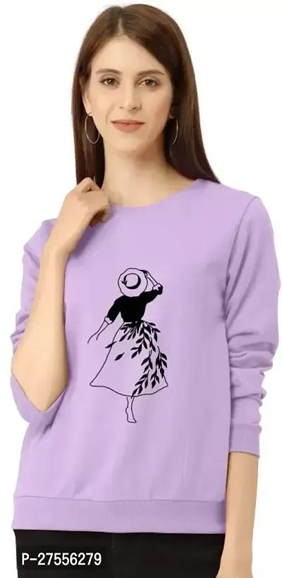 Elegant Purple Cotton Lycra Printed T-Shirt For Women-thumb0