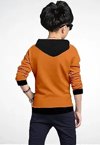 Stylish Orange Cotton Blend T-Shirt For Boy-thumb1