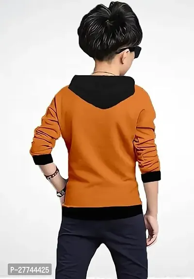 Stylish Orange Cotton Blend T-Shirt For Boy-thumb2