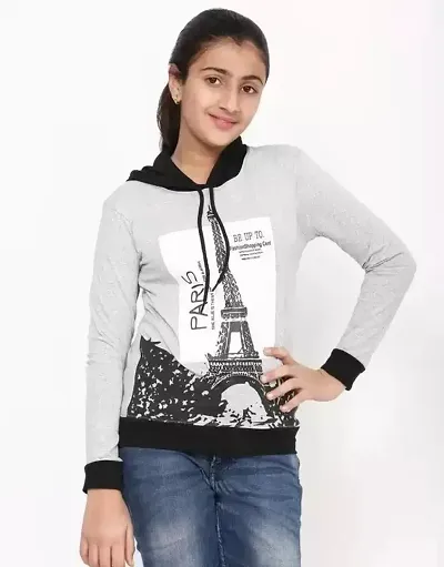 Stylish Blend Long Sleeve Hoodie Neck T-Shirt For Girl