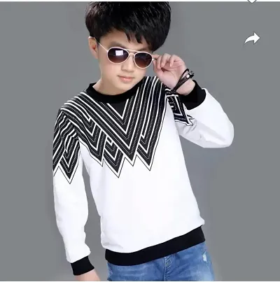 Printed Cotton Full Sleeves T Shirt for Boys