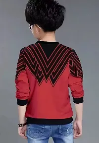 Stylish Red Cotton Blend T-Shirt For Boy-thumb1