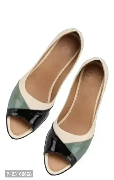 Elegant Green Patent Leather Bellies For Women-thumb0