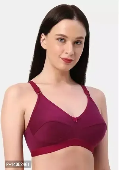 Stylish Fancy Cotton Solid Non Padded Bras For Women-thumb0