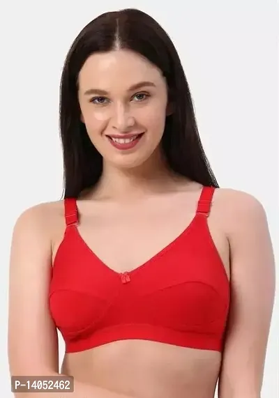 Stylish Fancy Cotton Solid Non Padded Bras For Women-thumb0