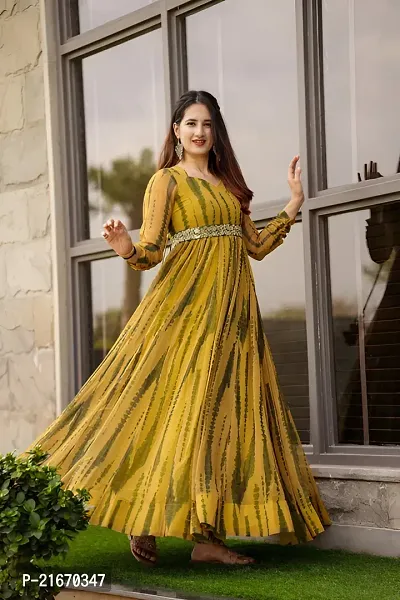 Classic Georgette Stitched Ethnic Gowns-thumb0