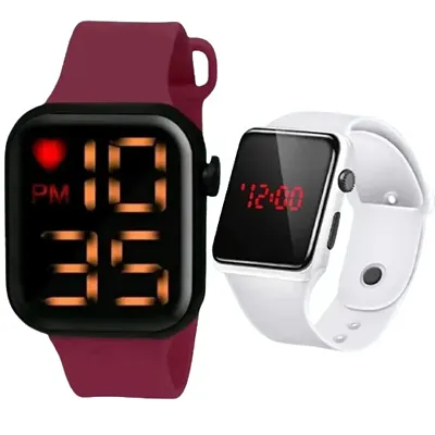 Classy Rubber Digital Smart Watches for Unisex