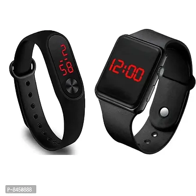 Classy Rubber Digital Watches for Women, Pack of 2-thumb0