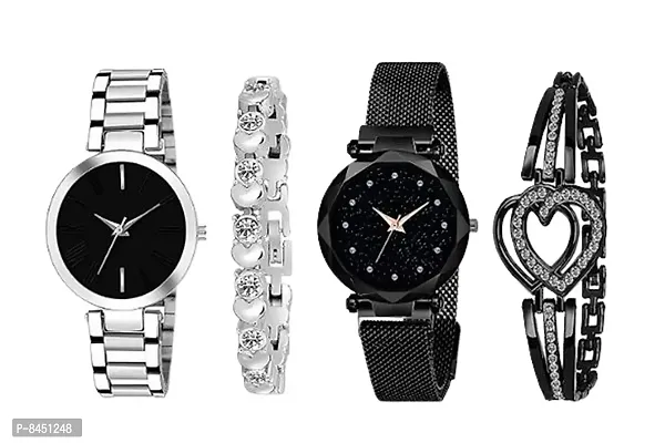 Trending Watches and Bracelet Combo. Pack of 4-thumb0