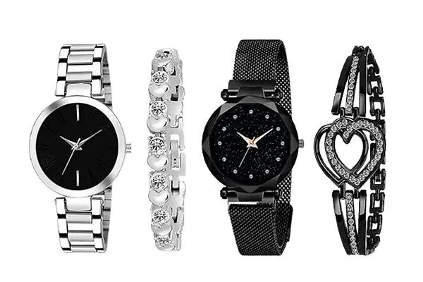 Trending Watches and Bracelet Combo. Pack of 4