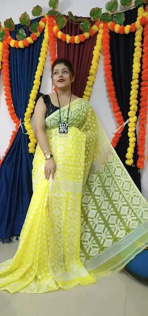 New In Cotton Saree with Blouse piece 