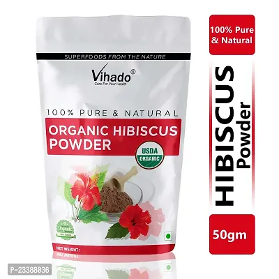 Vihado Organic 100% Pure Hibiscus Powder 50g (Pack of 1)-thumb0