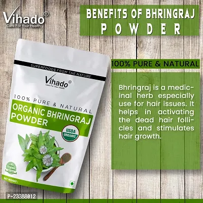 Vihado Natural Bhringraj Powder for hair growth and conditioning - 50g (Pack of 1)-thumb2