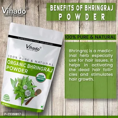 Vihado Bhringraj Powder for Hair Growth With Natural Oil Content For Hair -500g (Pack of 1)-thumb2