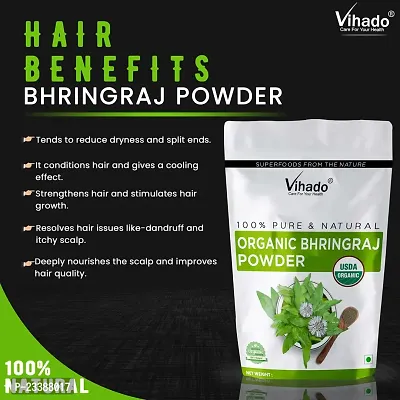 Vihado Bhringraj Powder for Hair Growth With Natural Oil Content For Hair -500g (Pack of 1)-thumb3