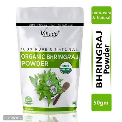 Vihado Natural Bhringraj Powder for hair growth and conditioning - 50g (Pack of 1)-thumb0