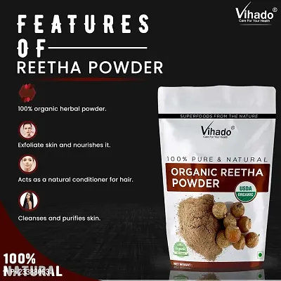 Vihado 100% Quality Reetha Powder For Hairs 500g (Pack of 1)-thumb4