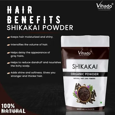 Vihado 100% Natural Organic Shikakai Powder for Hair Growth and Shine 50g (Pack of 1)-thumb3