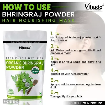 Vihado Bhringraj Powder for Hair Growth With Natural Oil Content For Hair -500g (Pack of 1)-thumb5