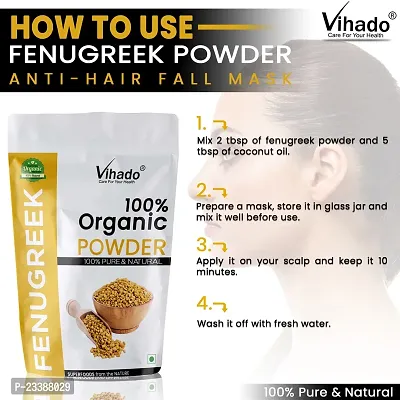 Vihado Organic Natural  Fenugreek Seed Powder (methi) 400g (Pack of 1)-thumb4