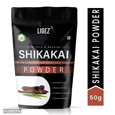 LIGEZ 100% Natural Organic Shikakai Powder for Hair Growth and Shine 50g (Pack of 1)-thumb0