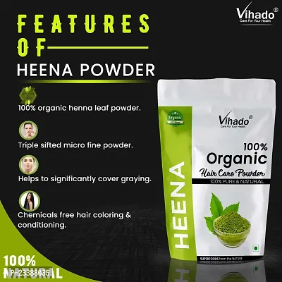 Vihado Organic Herbal Henna Powder 500g (Pack of 1)-thumb4