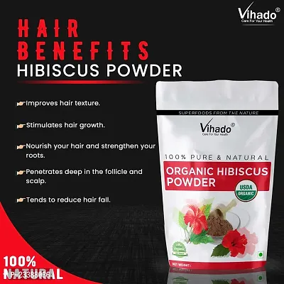 Vihado Organic 100% Pure Hibiscus Powder 50g (Pack of 1)-thumb3