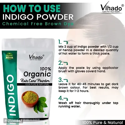 Vihado Pure Organic Natural (Indigofera Tinctoria) Indigo Leaf Powder for black hair 50g (Pack of 1)-thumb5