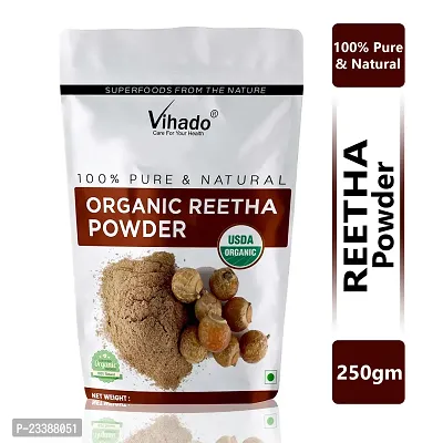 Vihado 100% Natural Organic Reetha Powder For Hair Growth-250g (Pack of 1)